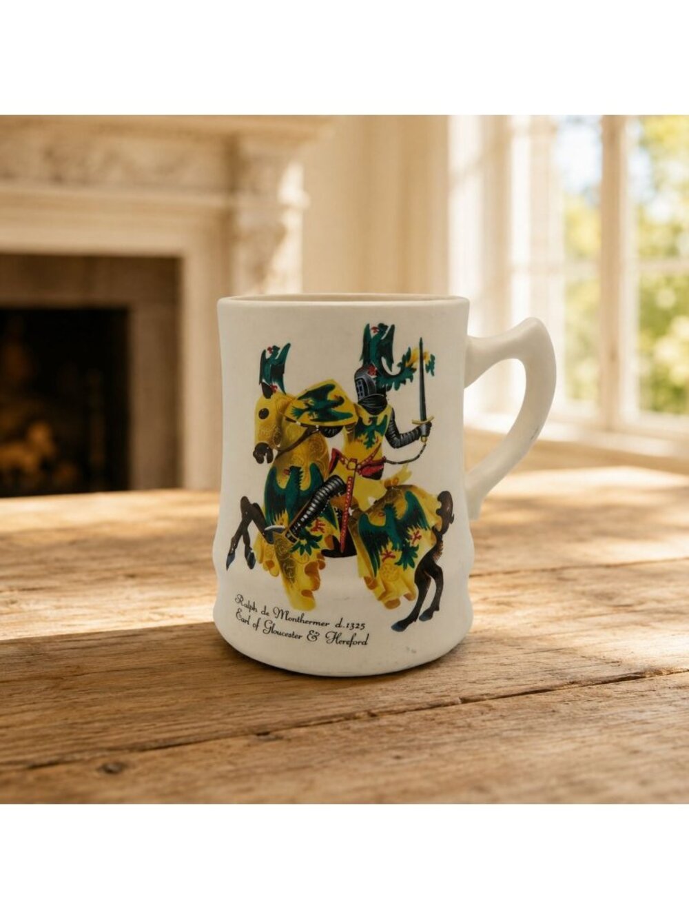 Axe Vale Pottery Ralph De Monthermer Gloucester Mug Vintage 4.5"